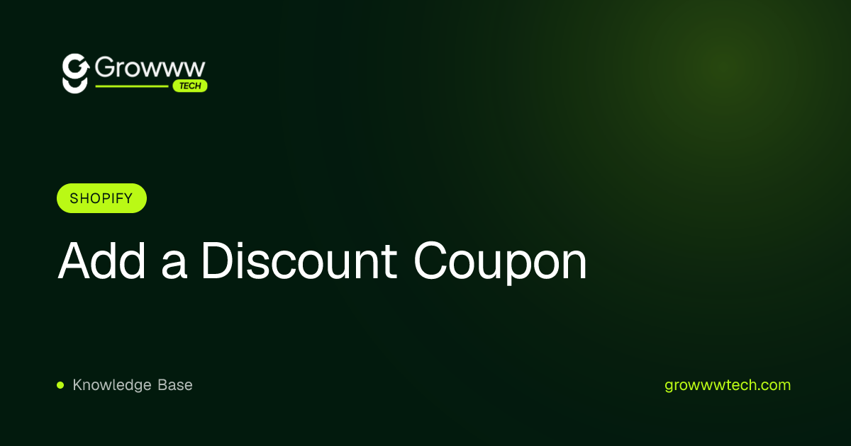 Add a Discount Coupon