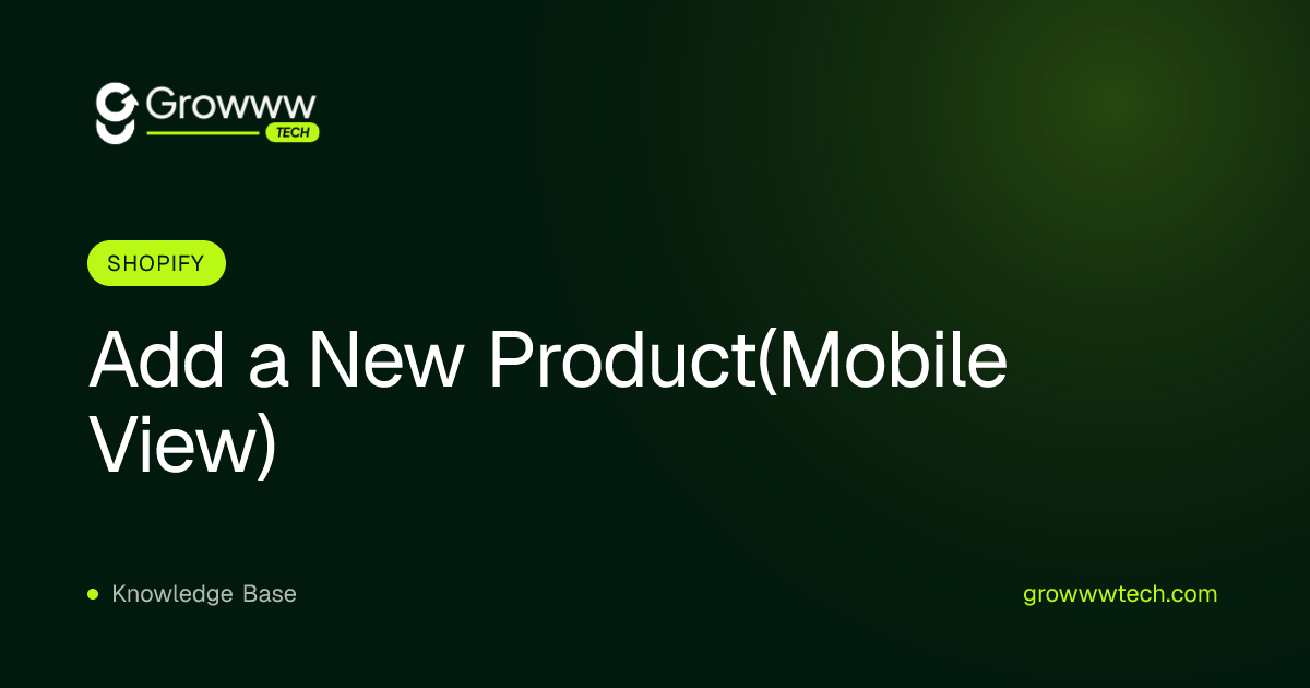 Add a New Product(Mobile View)