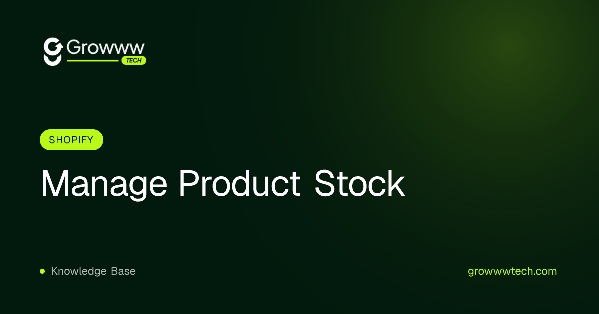 Manage Product Stock