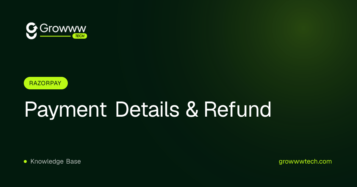 Payment Details & Refund