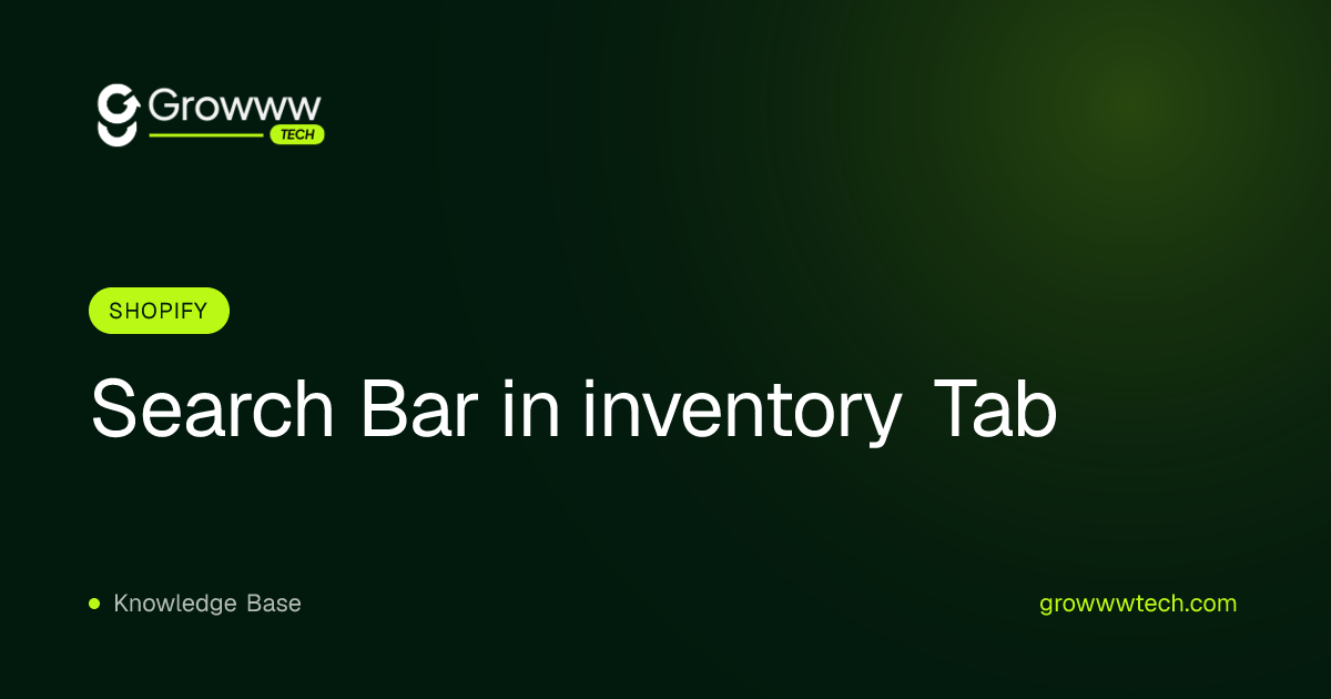 Search Bar in inventory Tab