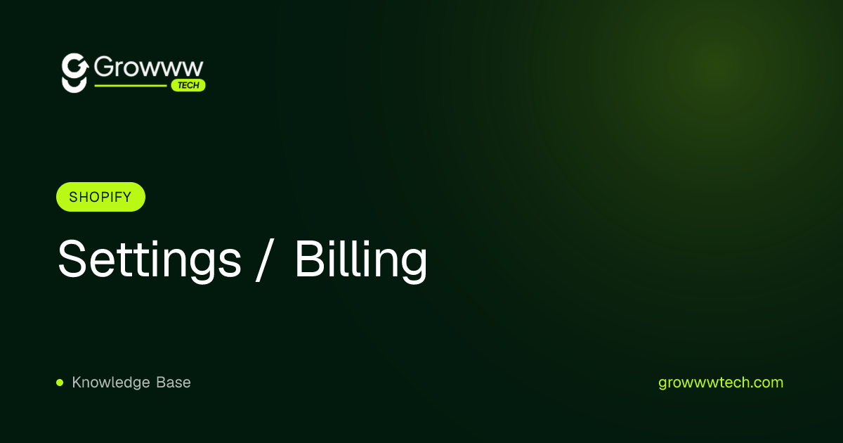 Settings / Billing