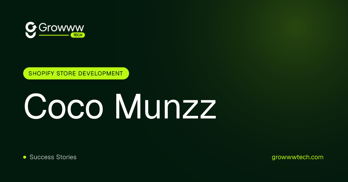 Coco Munzz Shopify Store Development case study by Growww Tech