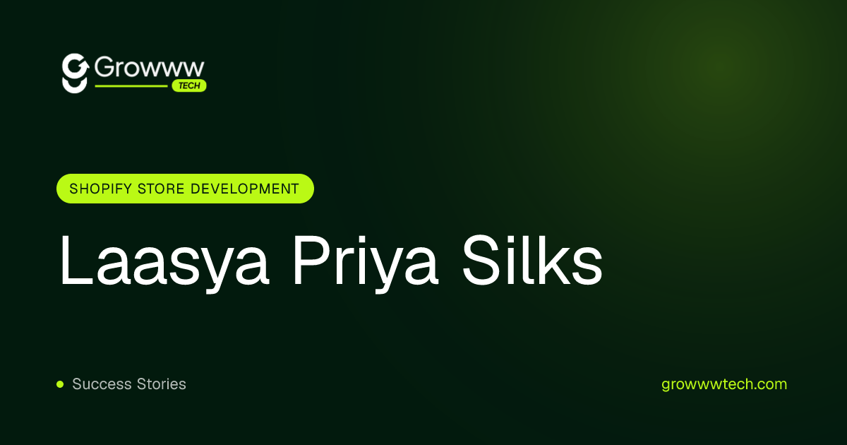 Laasya Priya Silks Shopify Store Development case study by Growww Tech