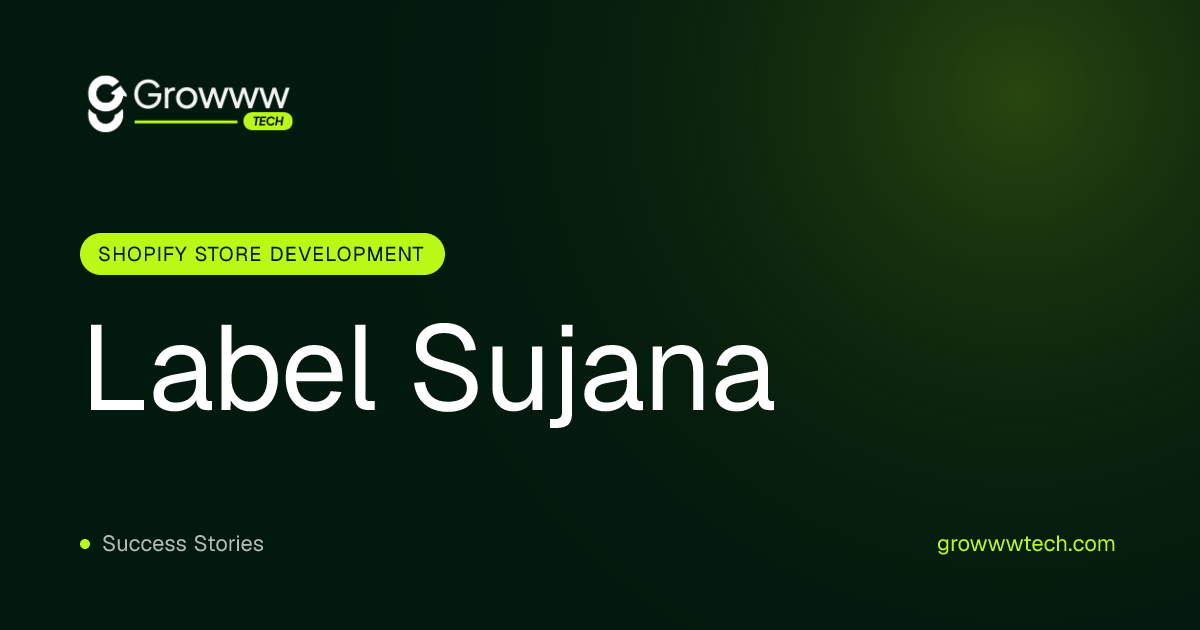 Label Sujana Shopify Store Development case study by Growww Tech
