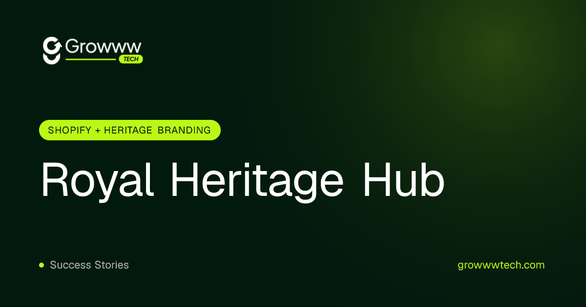 Royal Heritage Hub Shopify + Heritage Branding case study by Growww Tech