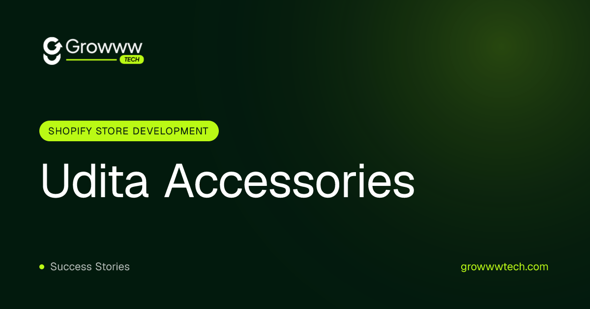 Udita Accessories Shopify Store Development case study by Growww Tech