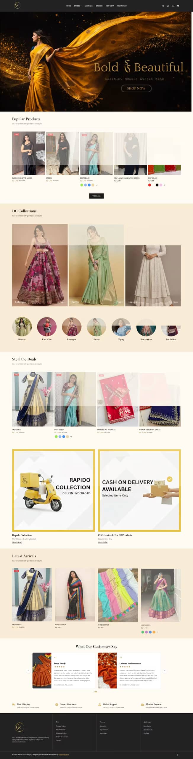 Dakshaa Collections live store, built by Growww Tech