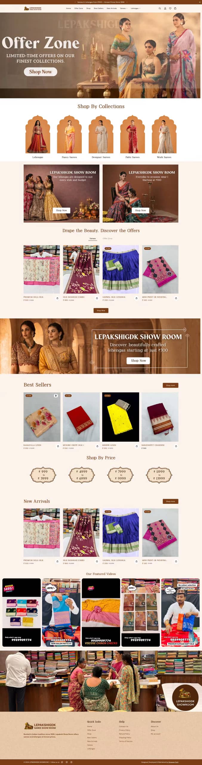 Lepakshi GDK live store, built by Growww Tech