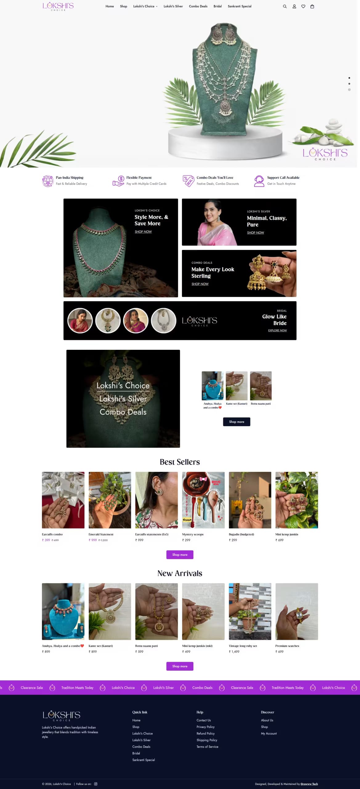 Lokshi’s Choice live store homepage built by Growww Tech