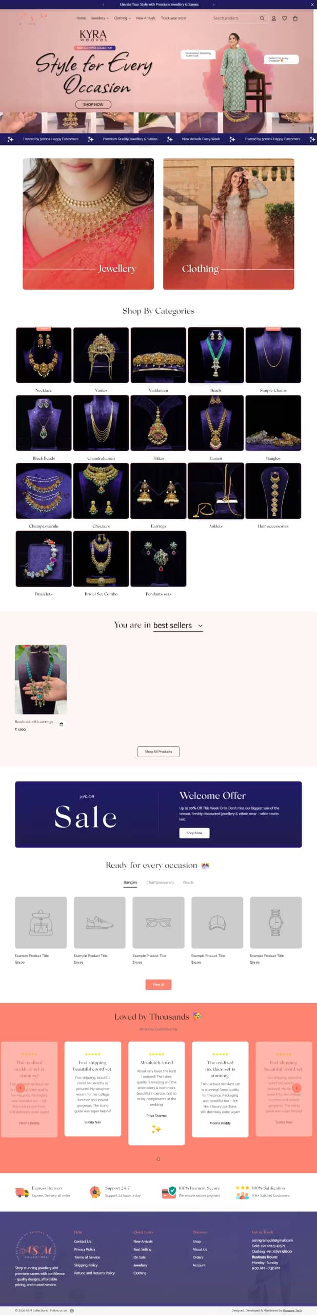 ASM live store, built by Growww Tech