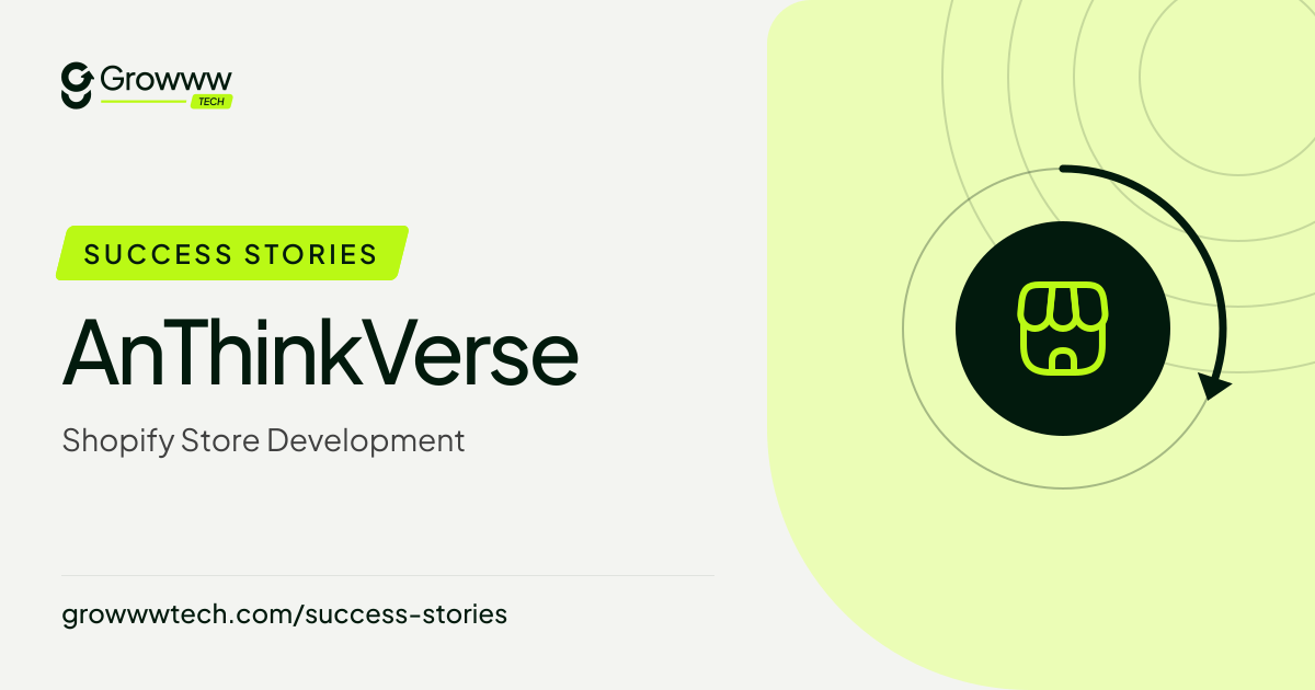 AnThinkVerse Shopify Store Development case study by Growww Tech