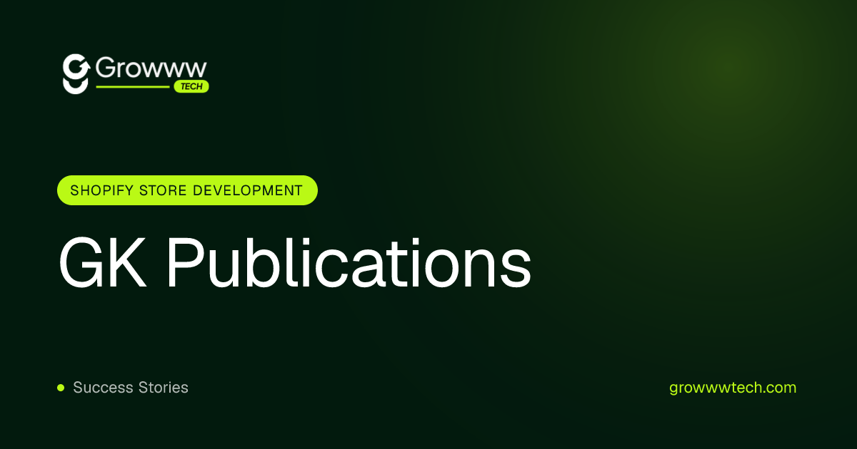 GK Publications storefront built by Growww Tech
